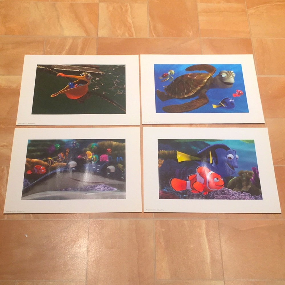 NWOT Disney Finding Nemo Picture Lithographs Set of 4